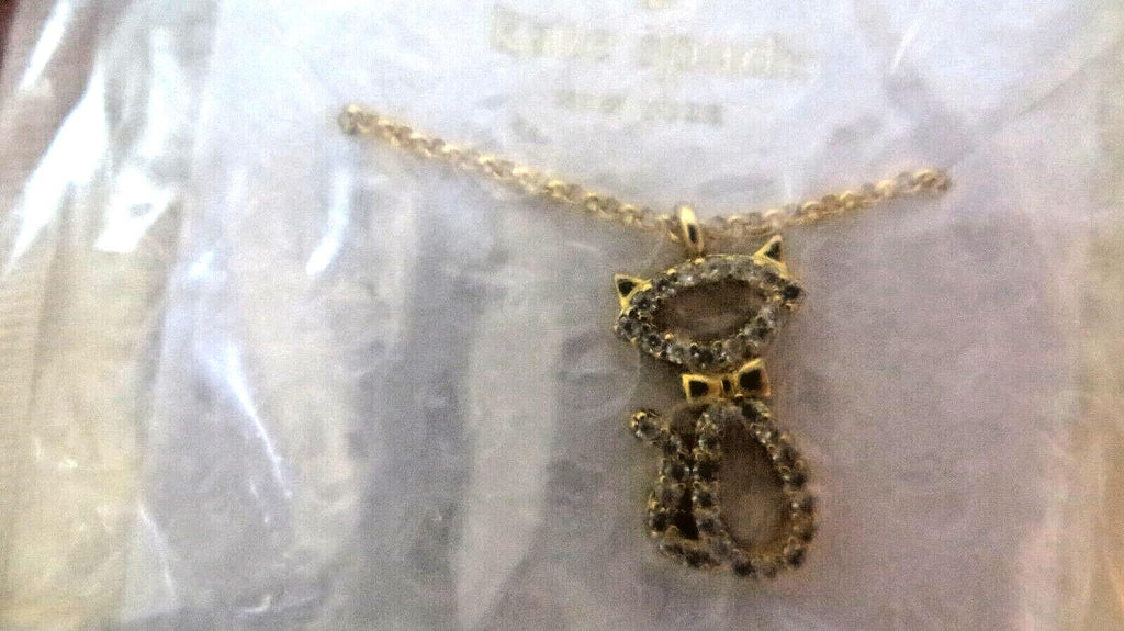 Kate Spade necklace Holiday Halloween gift school girl black cat gold Disney "