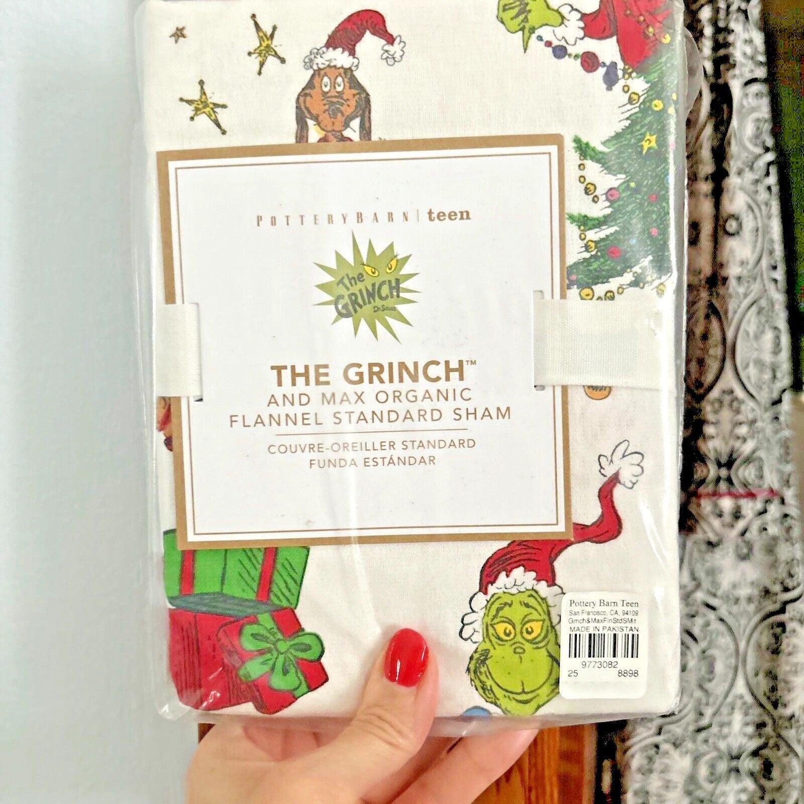 Pottery Barn GRINCH Christmas Holiday Seuss MAX kid school pillow sham SET 2 =