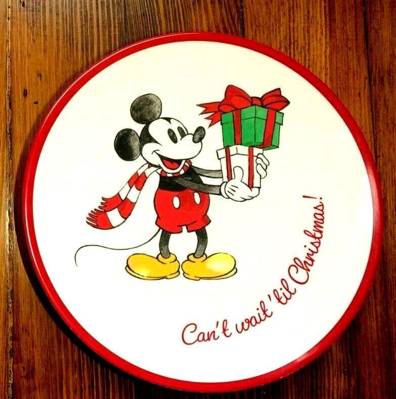 Disney Pottery Barn Mickey Mouse Plate Christmas holiday gift party school kid n