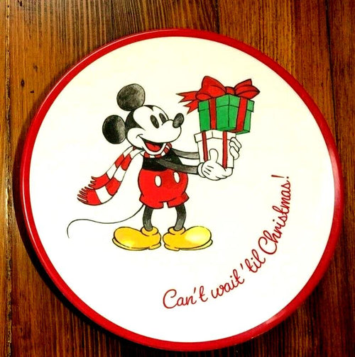 Disney Pottery Barn Mickey Mouse Plate Christmas holiday gift party school kid n