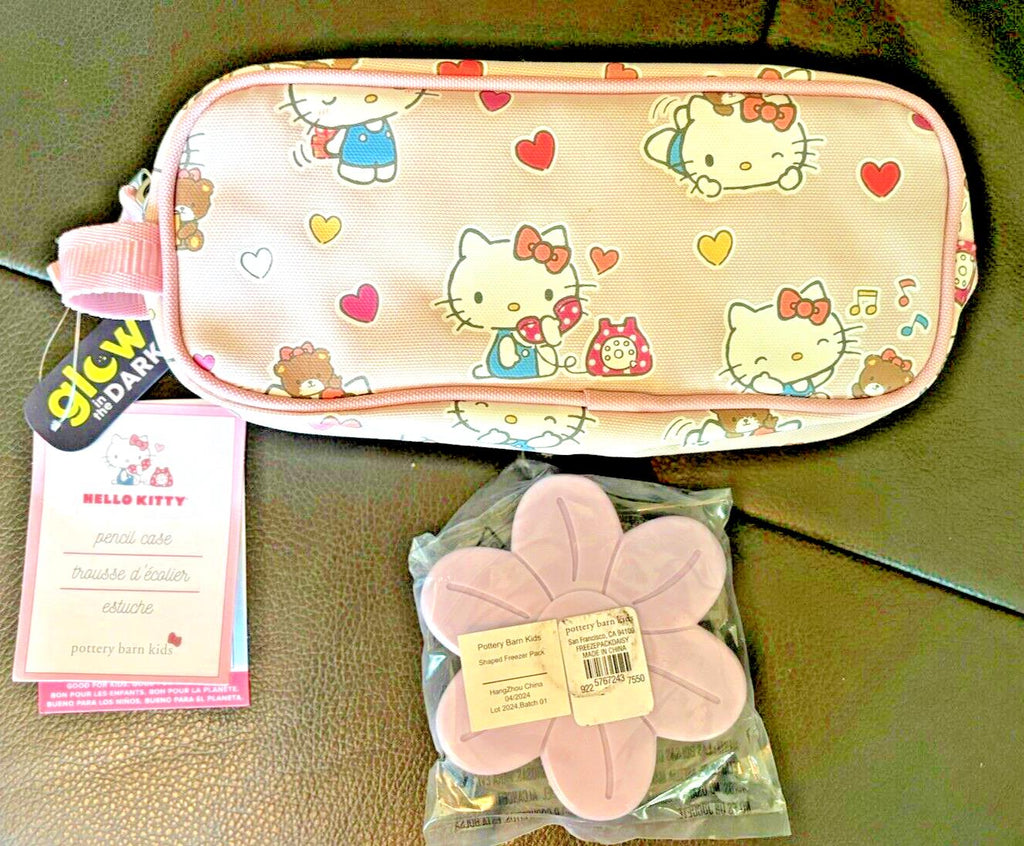 Pottery Barn Hello Kitty School girl Pencil case+ Ice bag Gift set girl pre k ??