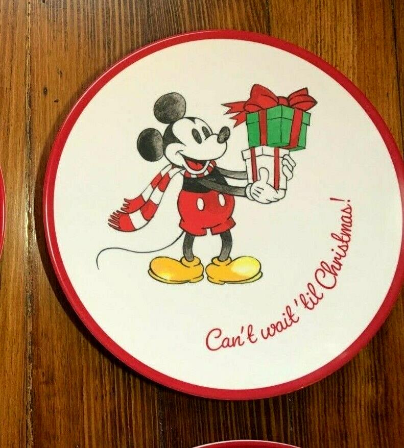 Disney Pottery Barn Mickey Mouse Plate Christmas holiday gift party school kid n
