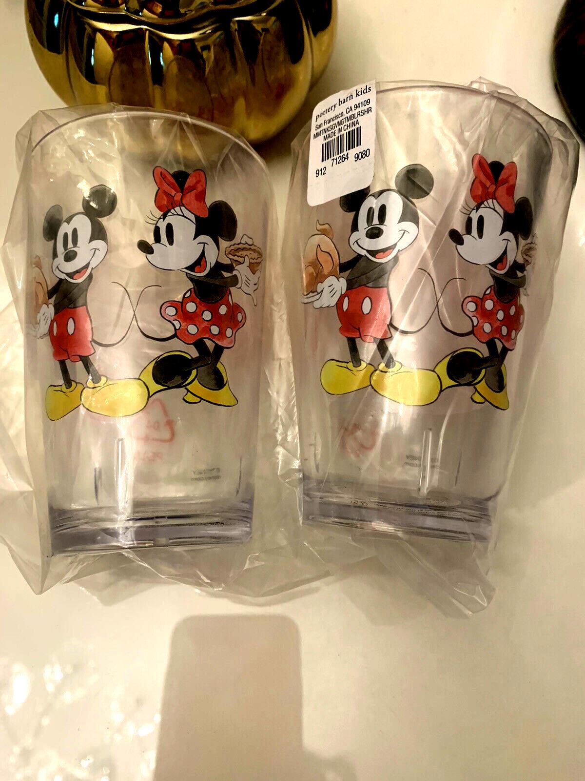 Disney Mickey Mouse holiday Pottery Barn Cup Thanksgiving school kid party SET 2