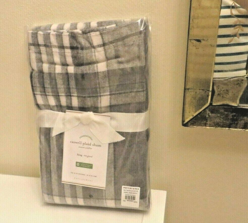 Pottery Barn King SHAM PLAID Christmas Disney holiday school space party hero 1
