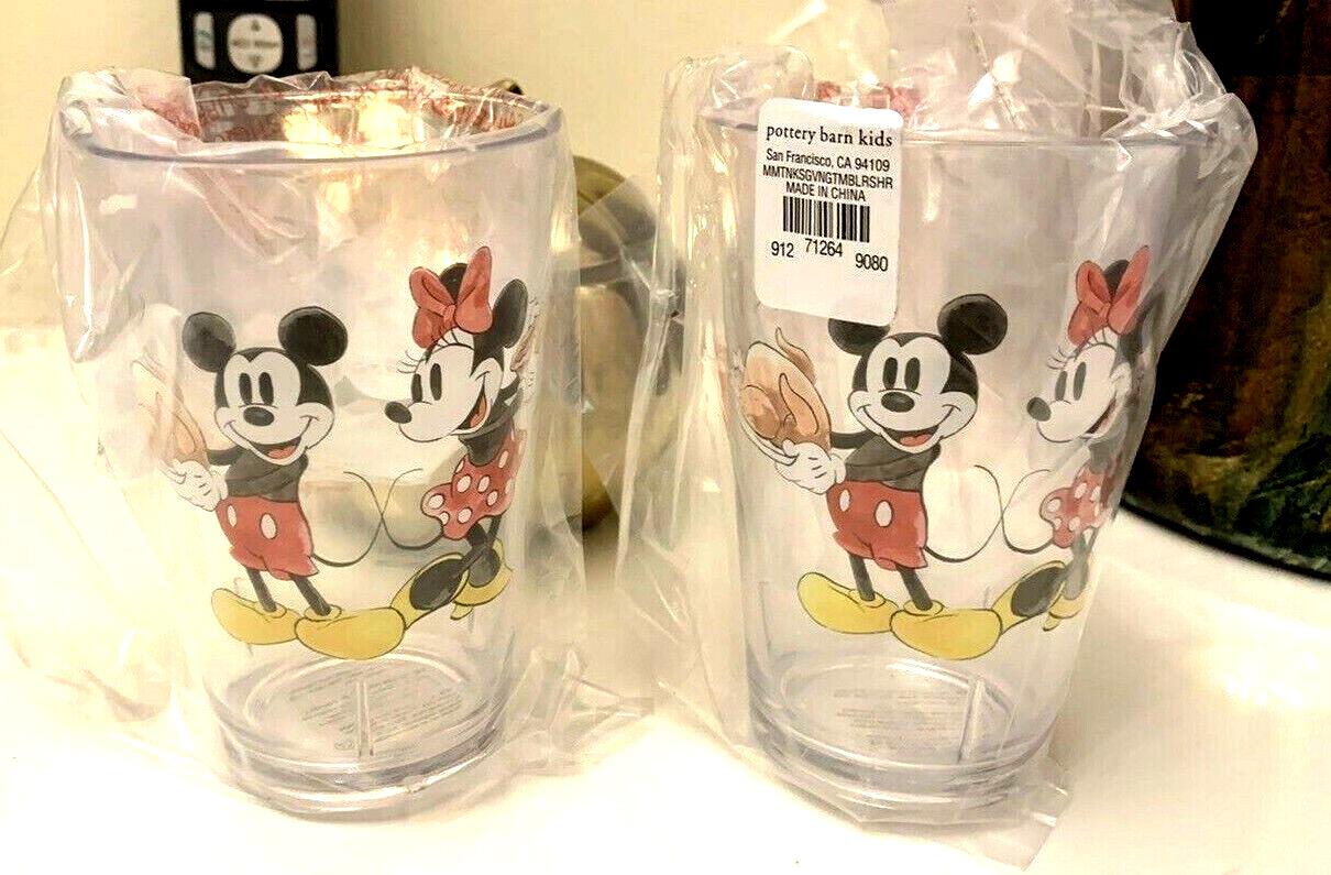 Disney Mickey Mouse holiday Pottery Barn Cup Thanksgiving school kid party SET 2