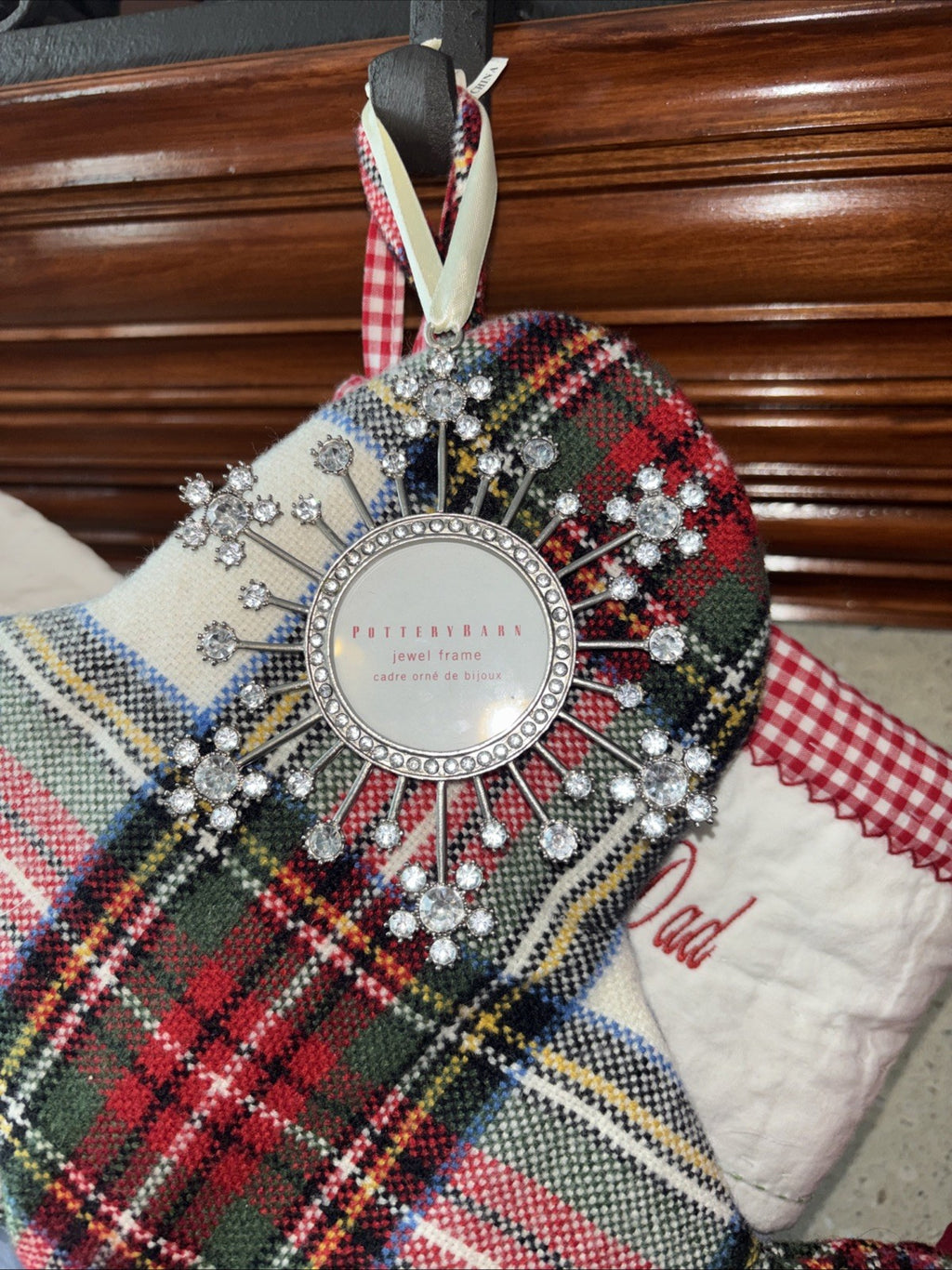 pottery barn holiday ornament Christmas Snowflake gift school picture kid `