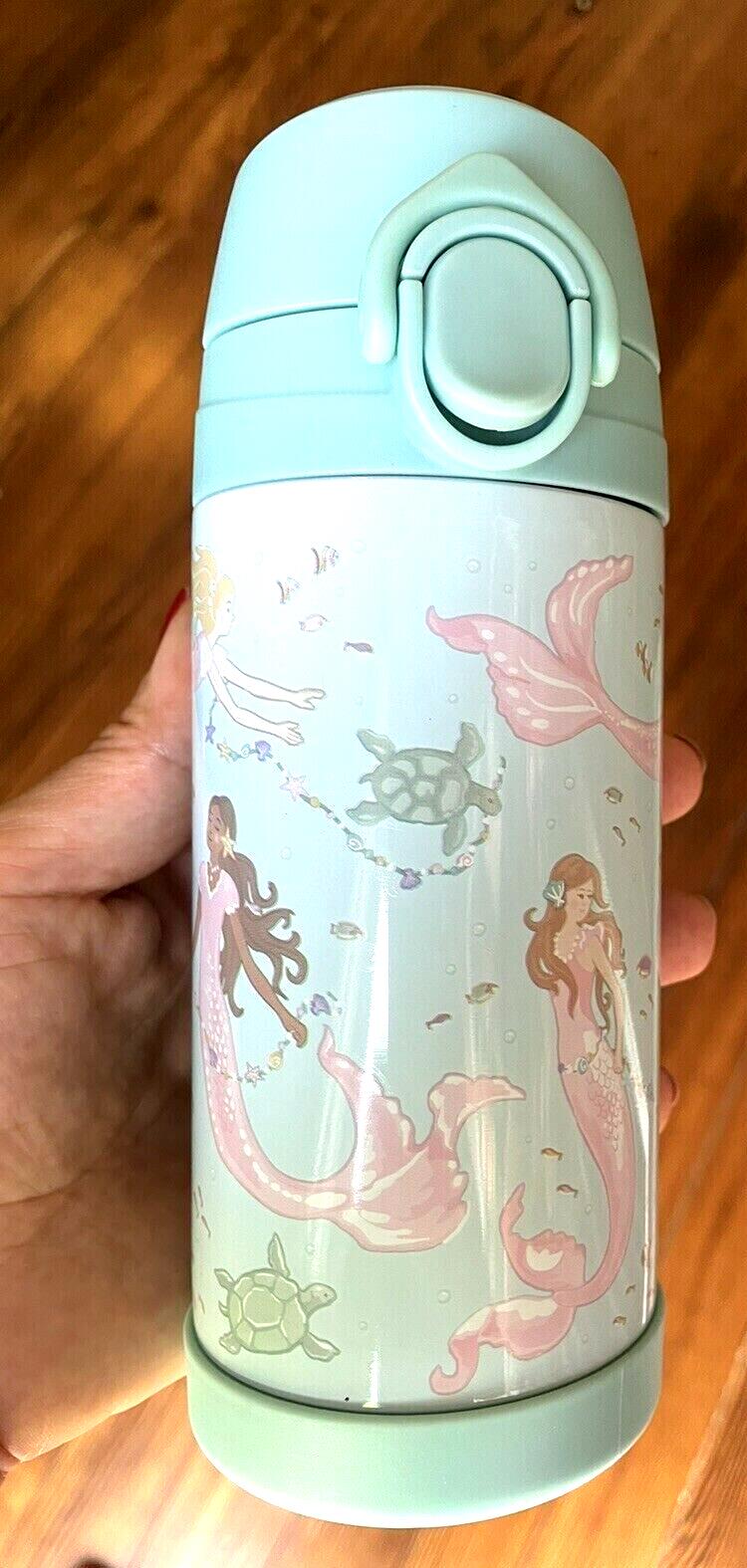 Pottery barn LUNCH BOX bag school Disney Mermaid +WATER BOTTLE set rainbow ?? .