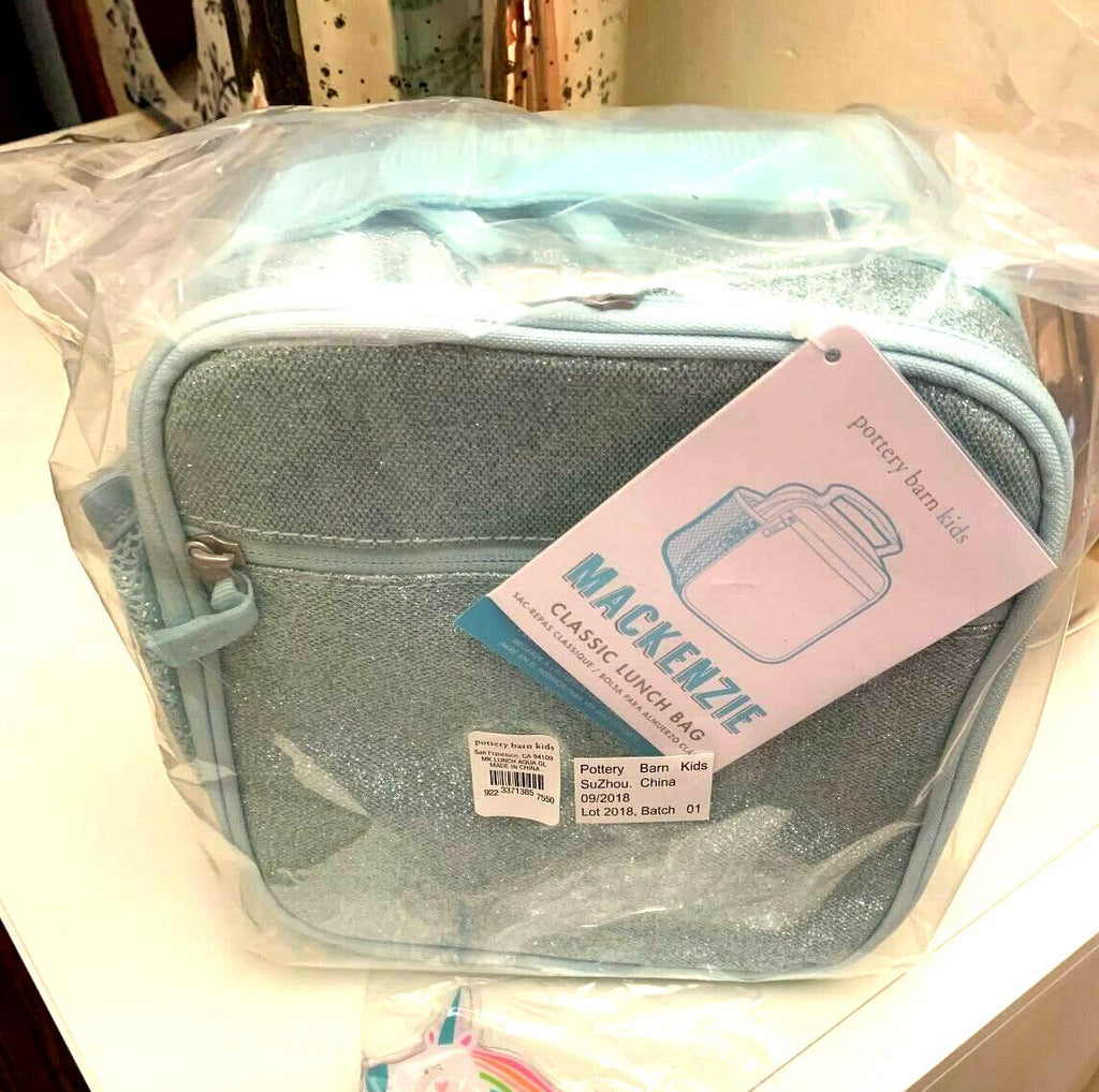 Pottery barn LUNCH BOX bag school Disney Mermaid +WATER BOTTLE set rainbow ?? .