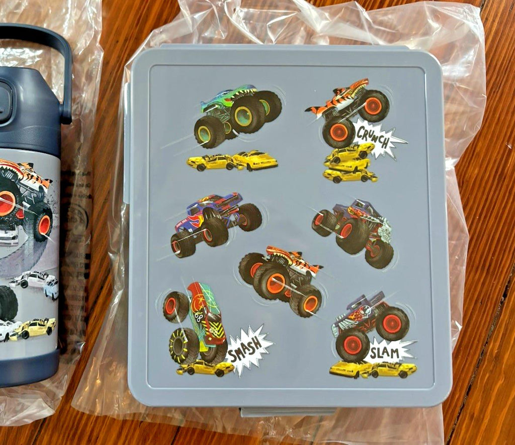 Pottery barn school Monster Wheels car Bento lunch box Disney party gift boy .