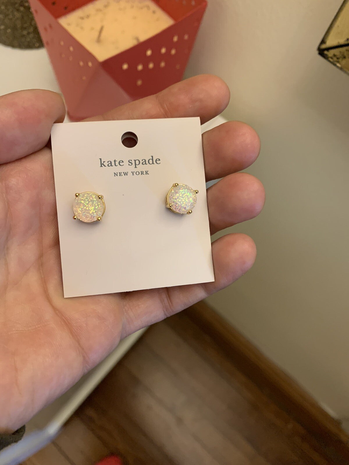 Kate Spade holiday Glitter earrings BAG gold jewelry GIFT disney girl Birthday `