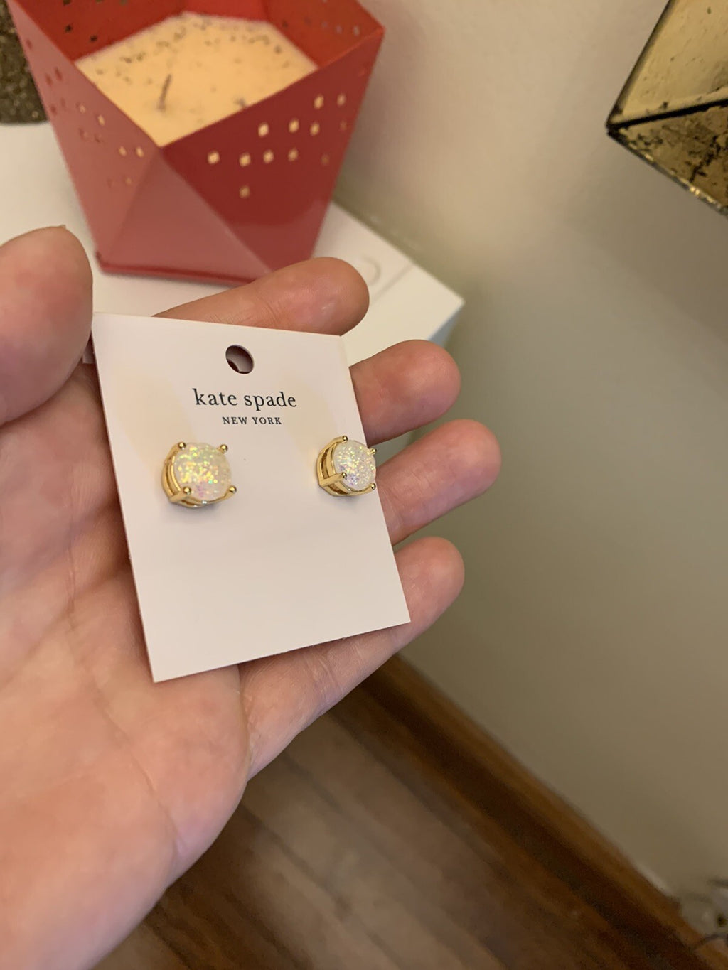 Kate Spade holiday Glitter earrings BAG gold jewelry GIFT disney girl Birthday `