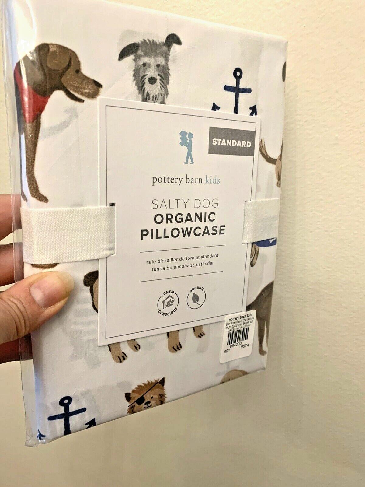 Pottery Barn PILLOWCASE Salty Dog Holiday Christmas Bones Halloween party kid y