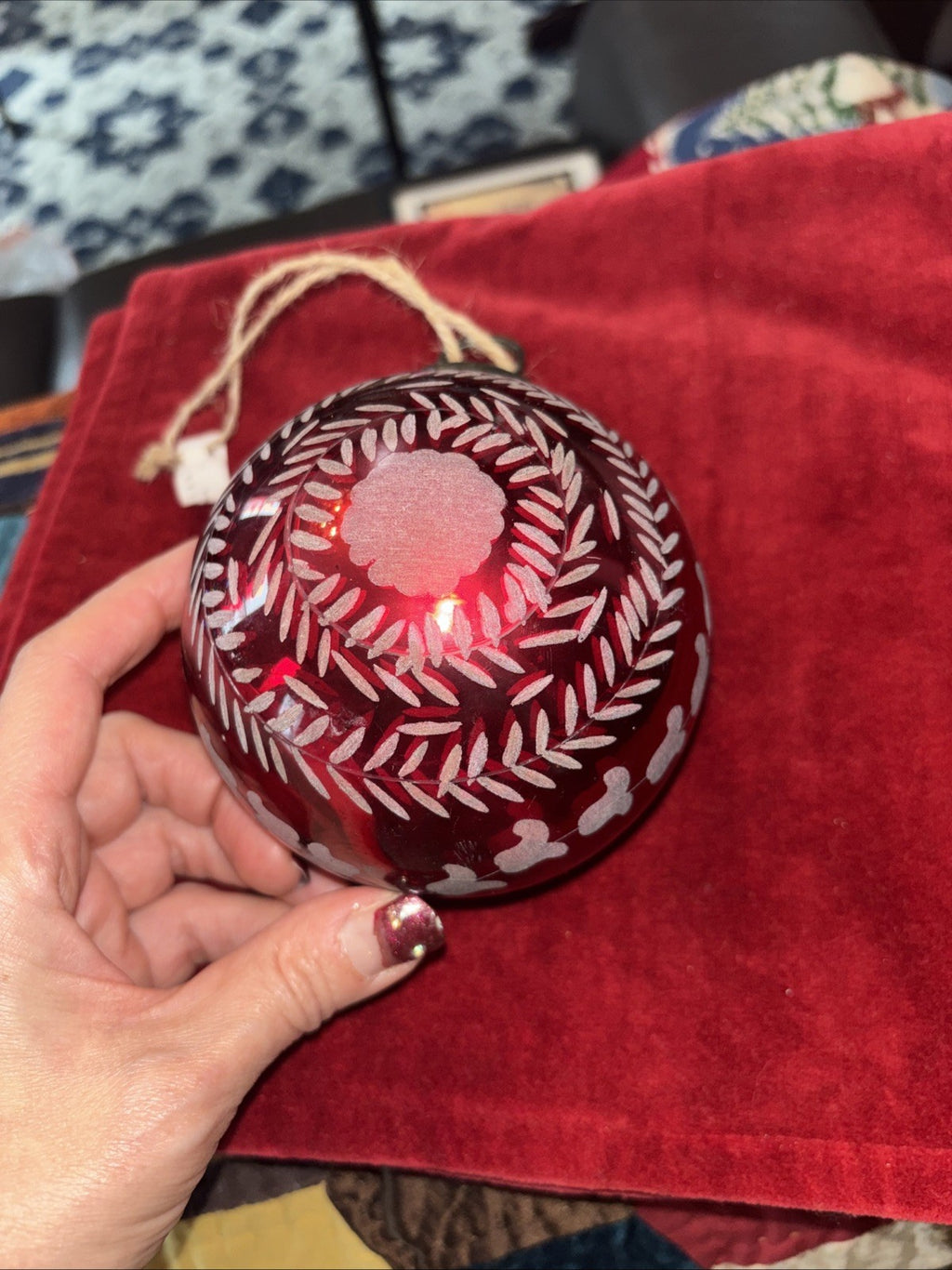 pottery barn holiday ornament Christmas Snowflake gift party Large Vintage `