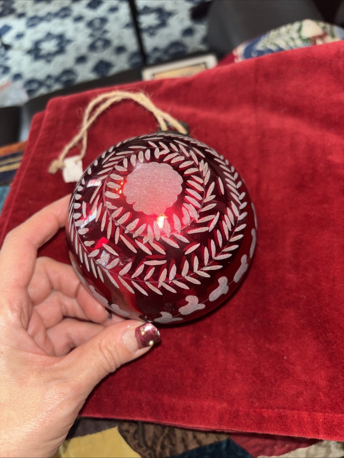 pottery barn holiday ornament Christmas Snowflake gift party Large Vintage `