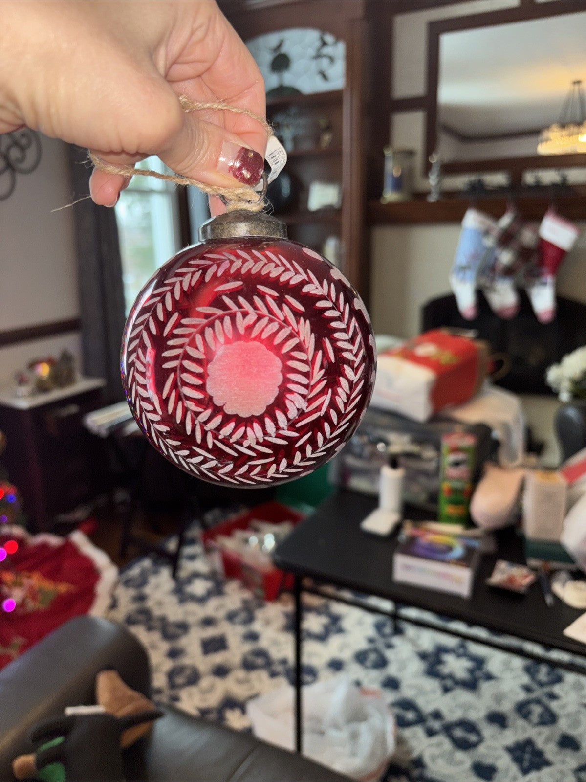 pottery barn holiday ornament Christmas Snowflake gift party Large Vintage `