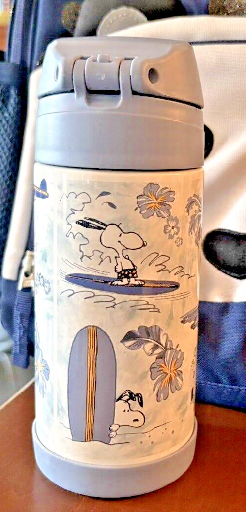 Pottery barn kids school Snoopy Peanuts Disney Water Bottle boy beach travel .