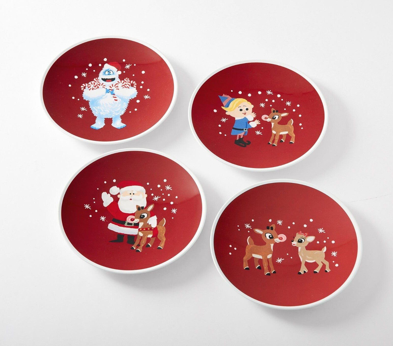 Disney Pottery Barn holiday Plate Rudolph Hermey Santa Christmas gift party ]