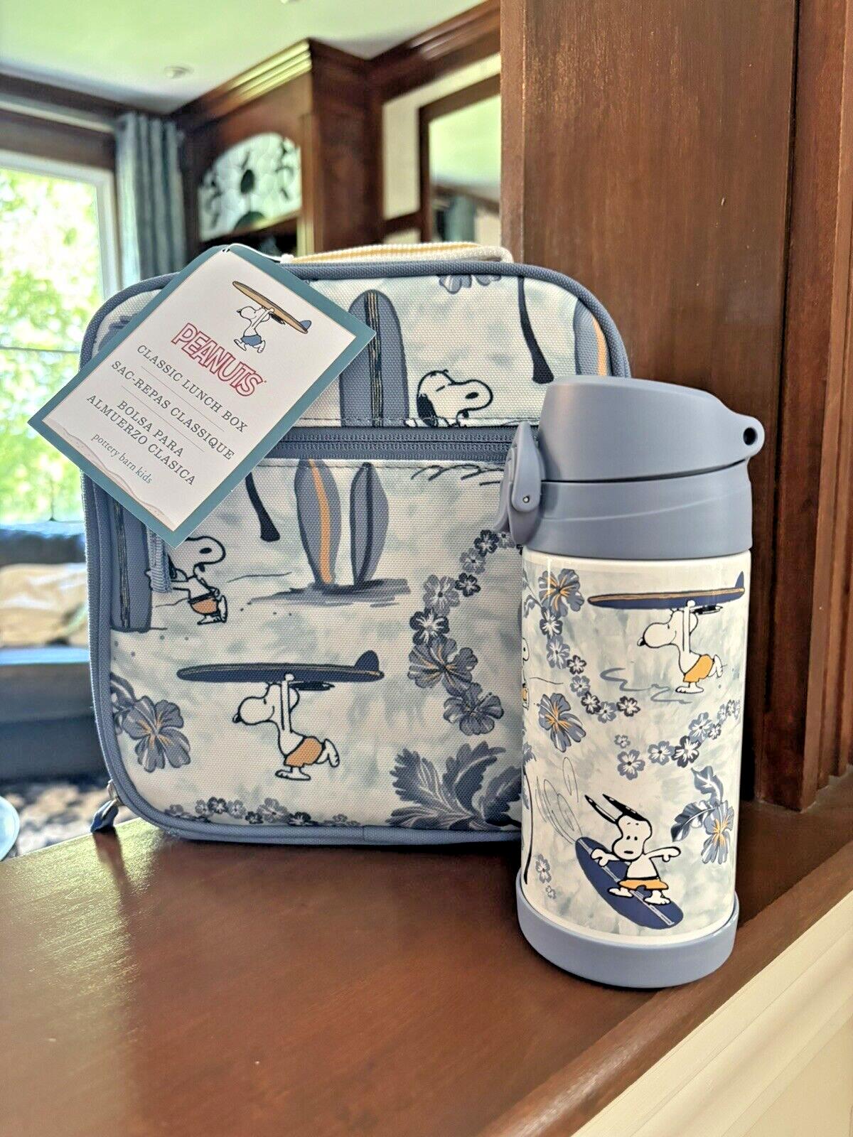 Pottery barn kids school Snoopy Peanuts Disney Water Bottle boy beach travel .