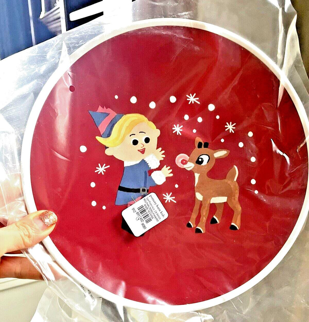 Disney Pottery Barn holiday Plate Rudolph Hermey Santa Christmas gift party ]