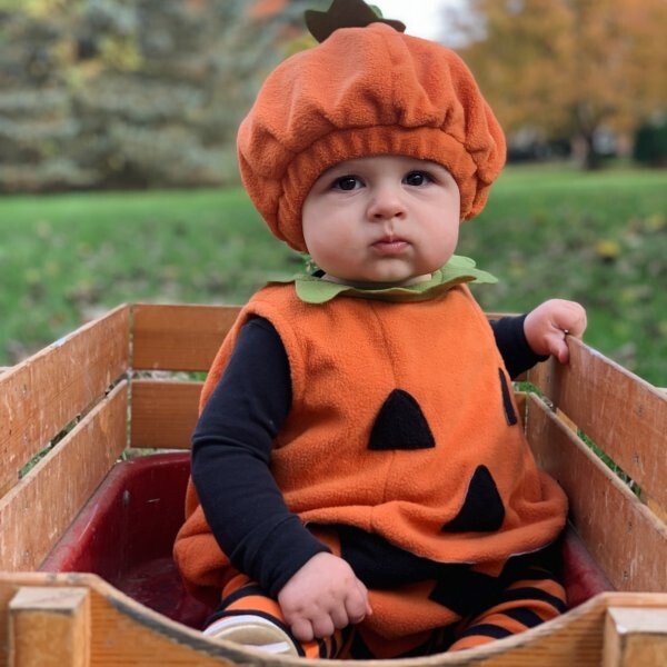 Pottery Barn Disney holiday Pumpkin costume baby Halloween party 3-6 M NEW /