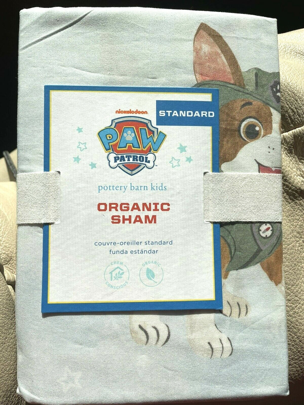 Pottery Barn Disney PILLOW SHAM holiday Gift Paw Patrol Dog school star Ryder .
