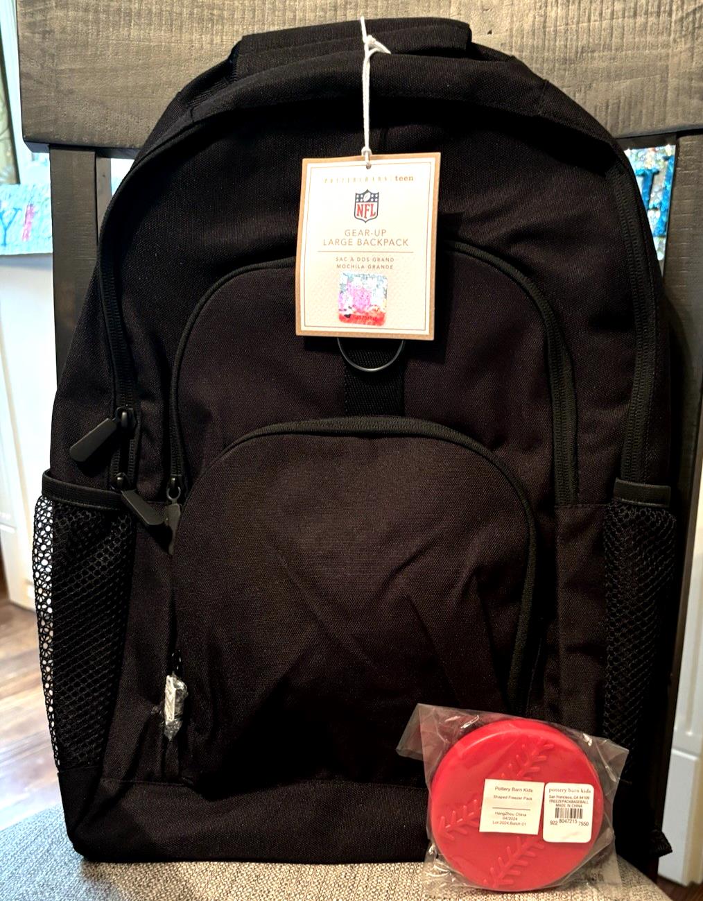 Pottery Barn School LARGE Backpack Football Baseball Travel bag Disney NFL  .