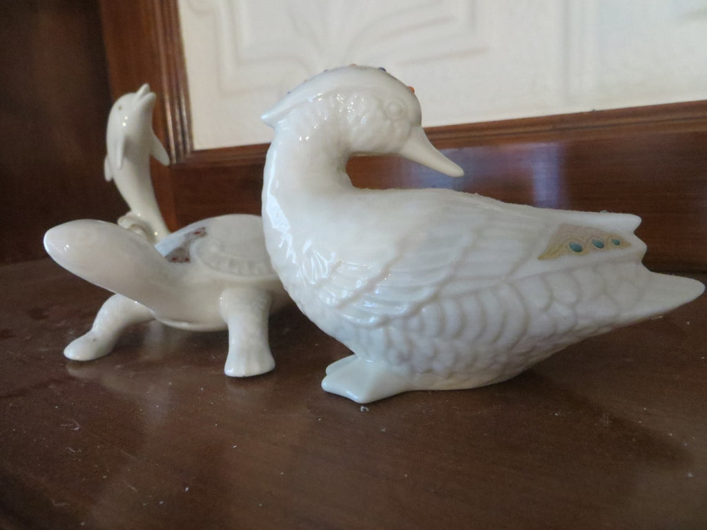 lenox porcelain Duck goose turtle dolphin animal set gold color limited ed  =