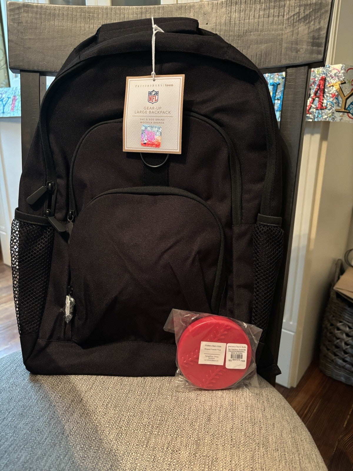 Pottery Barn School LARGE Backpack Football Baseball Travel bag Disney NFL  .