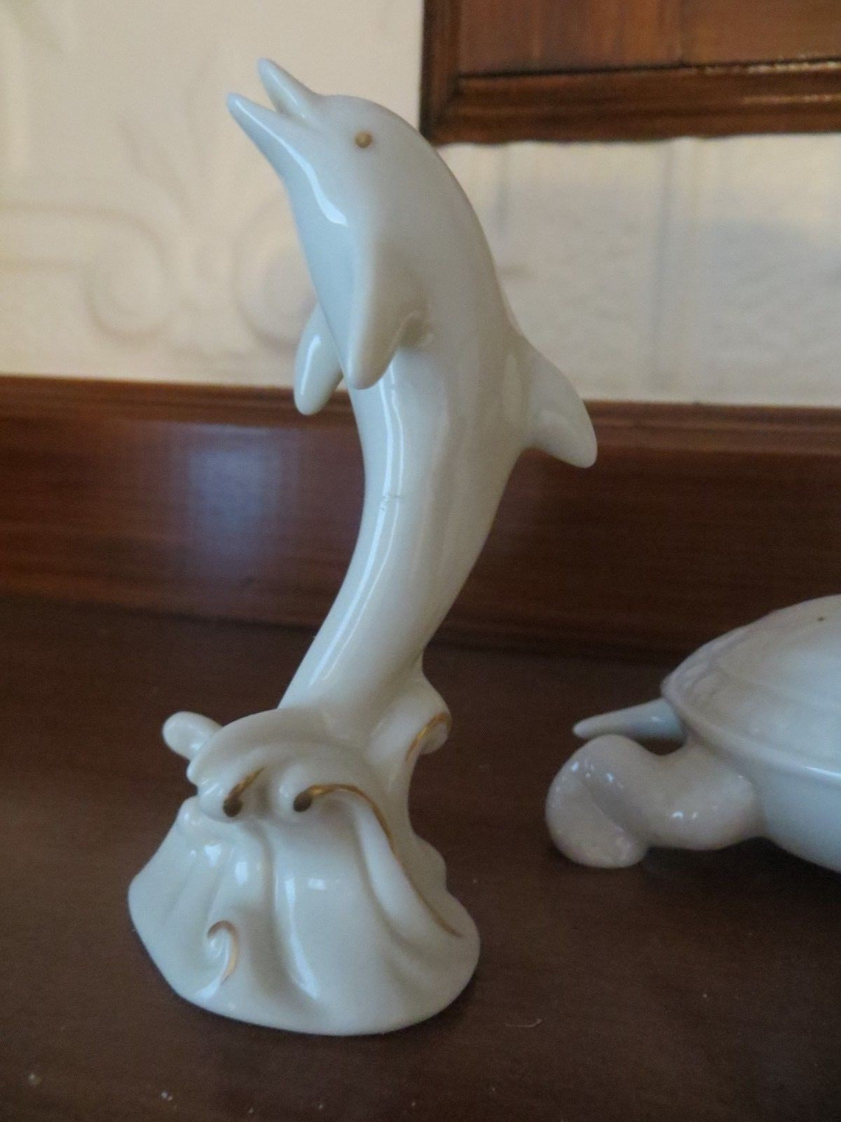 lenox porcelain Duck goose turtle dolphin animal set gold color limited ed  =