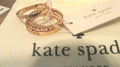 KATE SPADE CIRCLE STACK 3 RING SET SZ 7, 8 ROSE GOLD CRYSTAL+DUST BAG gift 1