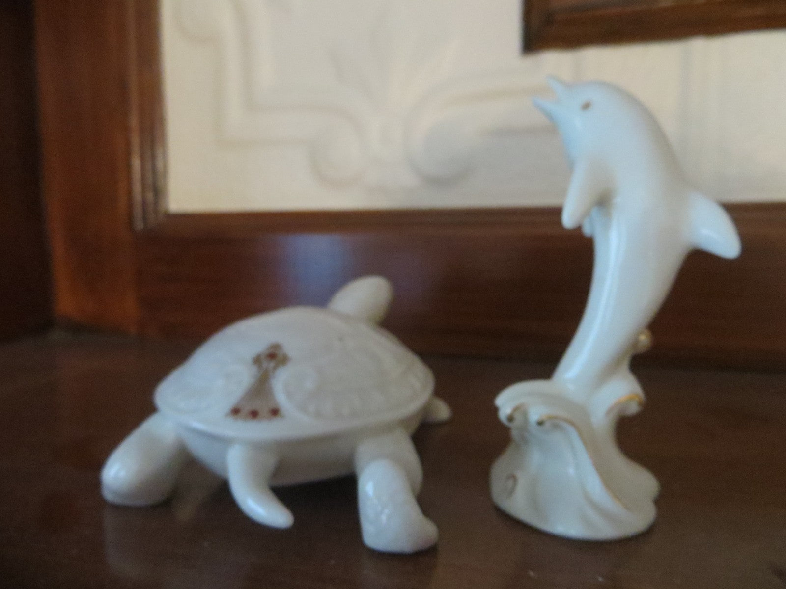 lenox porcelain Duck goose turtle dolphin animal set gold color limited ed  =