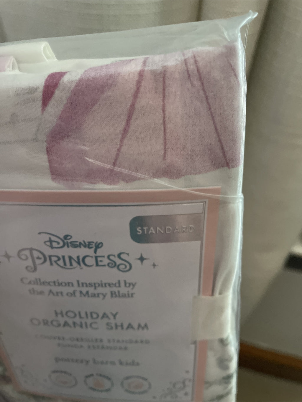 Disney Pottery Barn Holiday pillowcase PRINCESS Belle Christmas gift castle