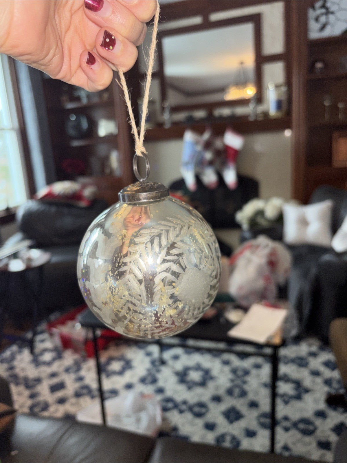 pottery barn holiday ornament Christmas Snowflake gift party Large Vintage `