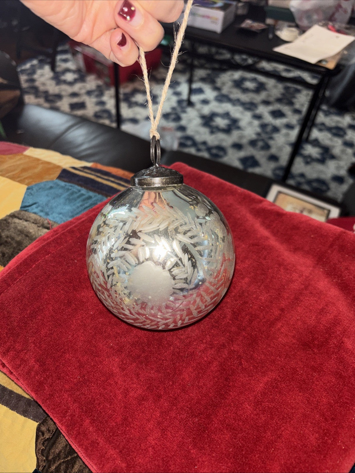 pottery barn holiday ornament Christmas Snowflake gift party Large Vintage `