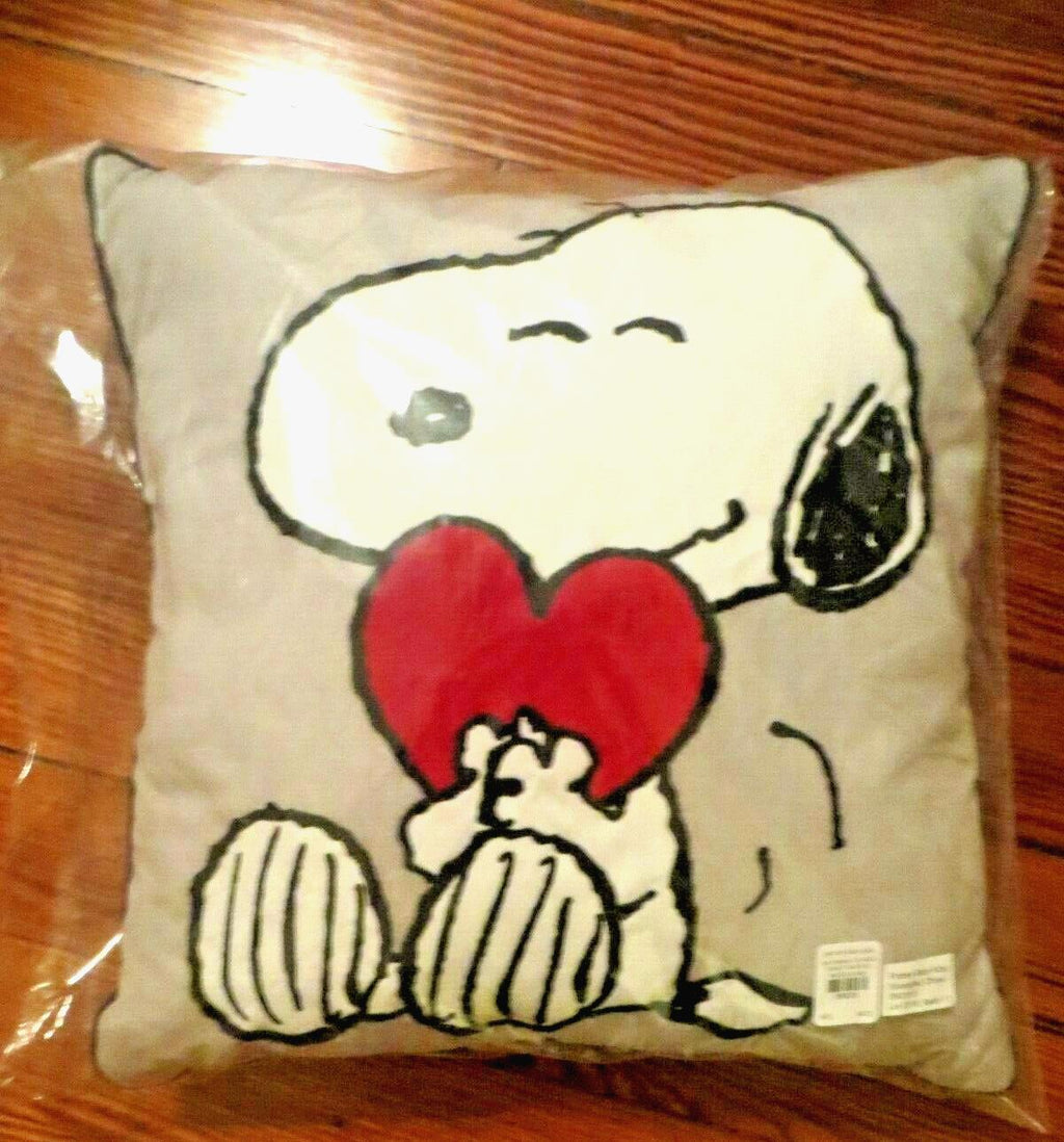 Snoopy Pottery Barn Peanuts TWIN SHEET SET + Pillow Heart gift Birthday ?? -
