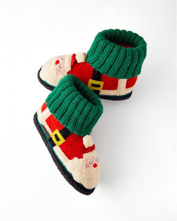 Garnet Hill slipper HAND MADE Wool Boot Santa KID 7 Winter Holiday Christmas 1