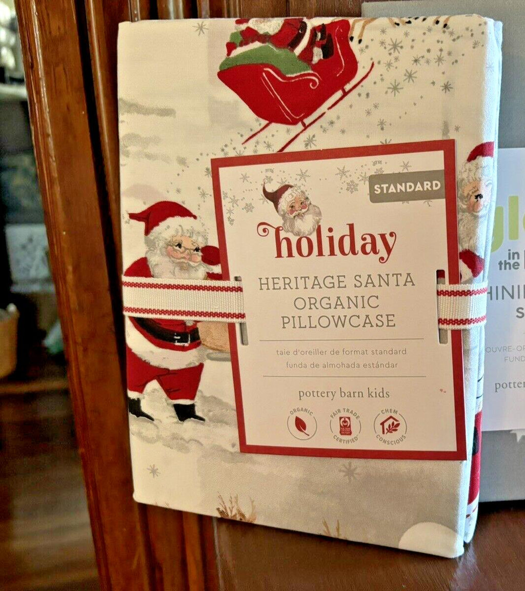 Pottery Barn  Christmas Pillowcase Plaid Sham holiday Stewart red disney SET 2