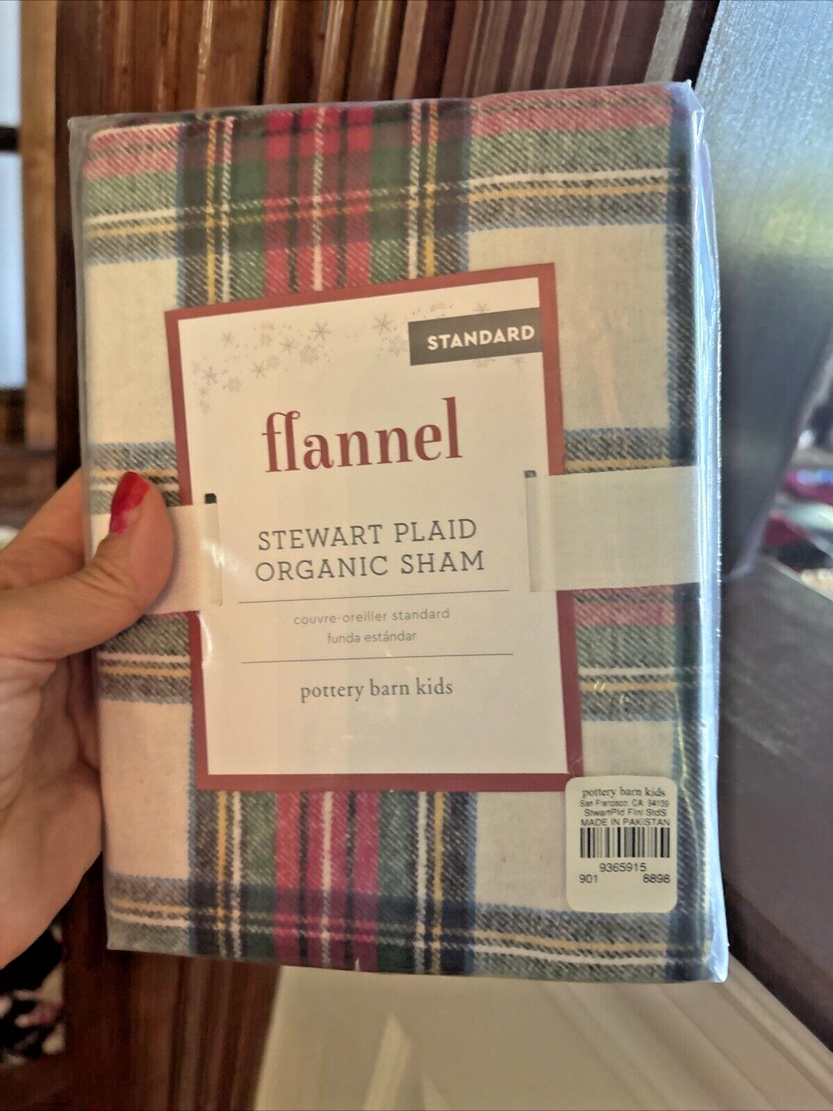 Pottery Barn  Christmas Pillowcase Plaid Sham holiday Stewart red disney SET 2
