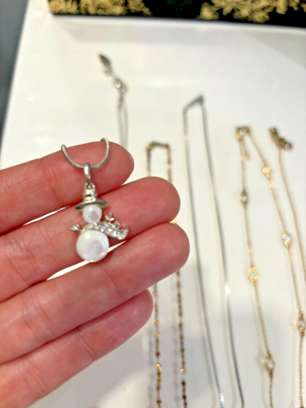 Kate Spade Necklace Jewelry Birthday GIFT gold silver holiday snowman $300 "