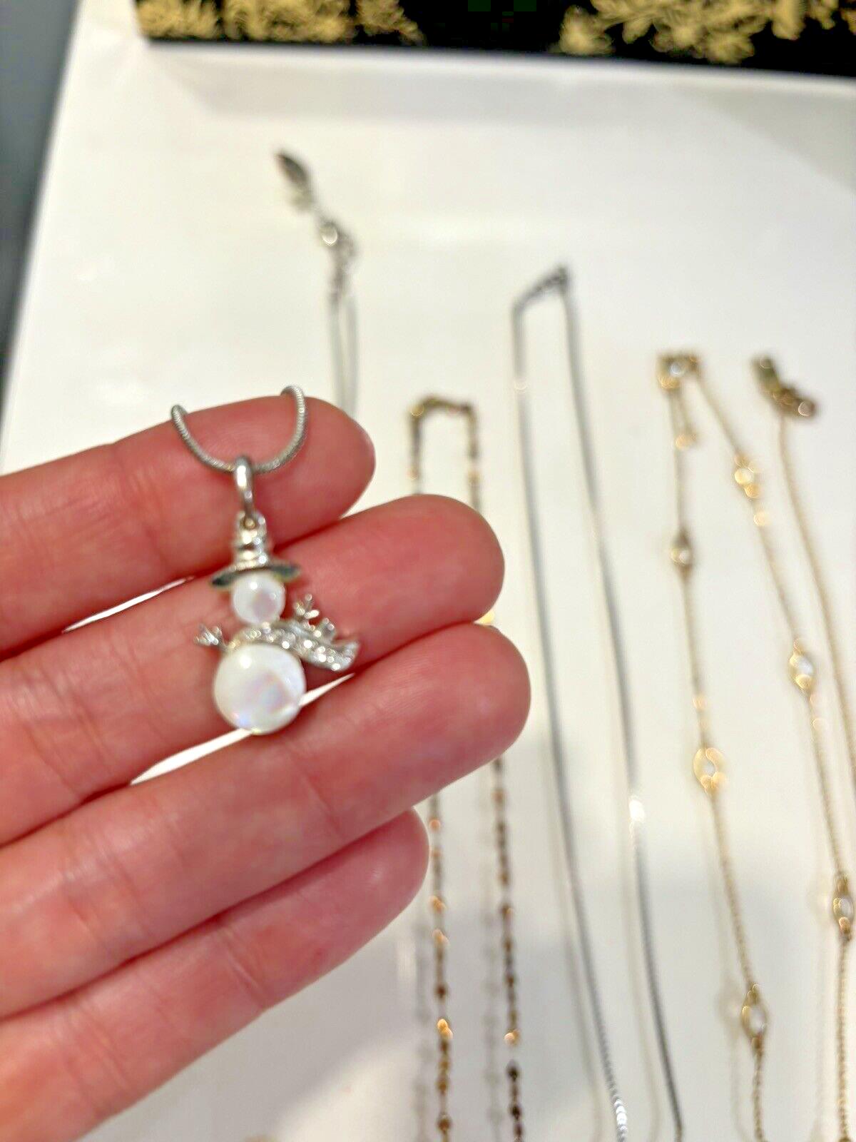 Kate Spade Necklace Jewelry Birthday GIFT gold silver holiday snowman $300 "