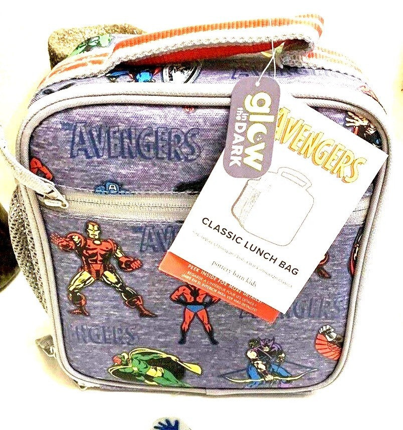 school Pottery Barn Marvel avengers Iron Man Thor Lunch BAG Disney Comic Boy -h