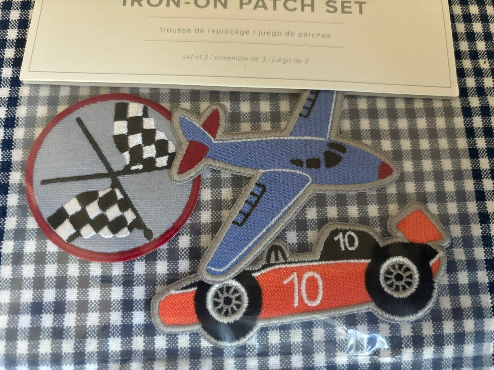 school Pottery barn Disney boy Hot Wheels car plane truck space Patch set 3 -