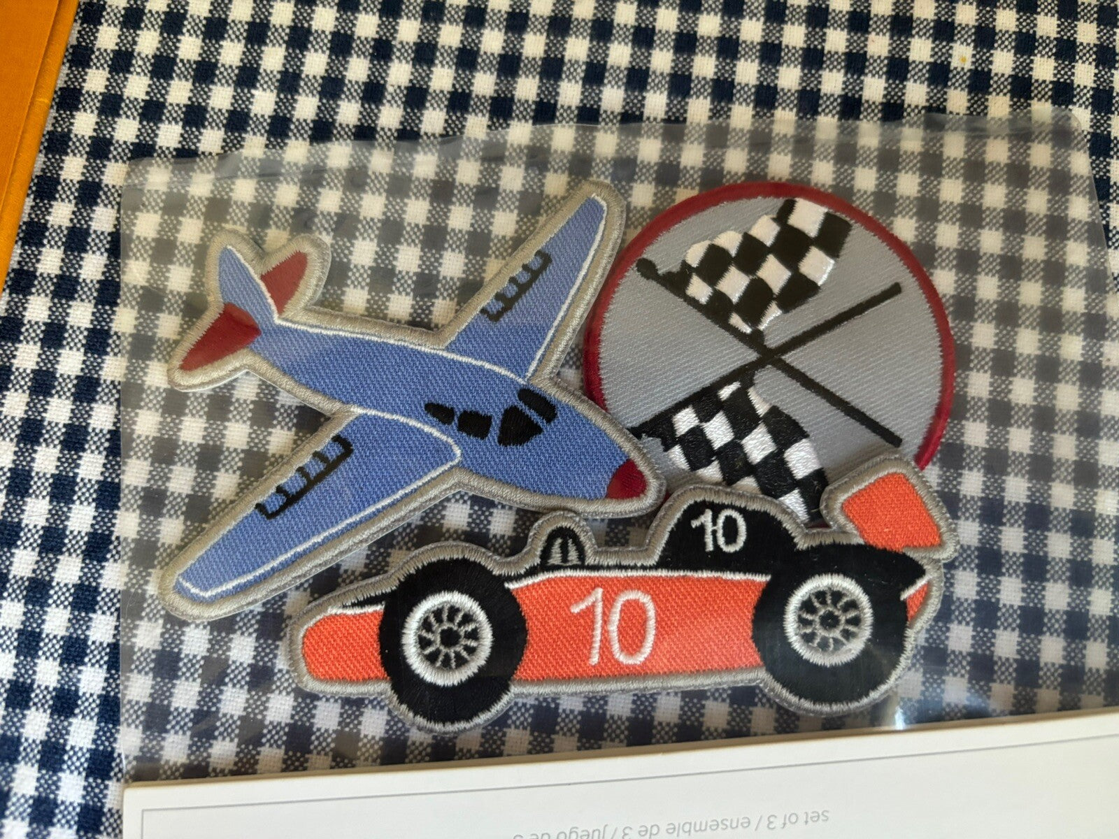 school Pottery barn Disney boy Hot Wheels car plane truck space Patch set 3 -