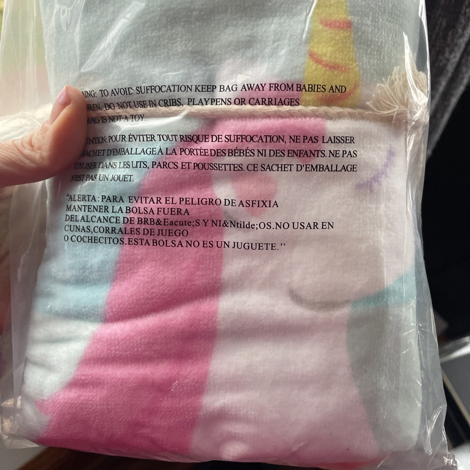 Pottery barn kid UNICORN RAINBOW hooded bath Beach towel pool wrap cover up ?? -