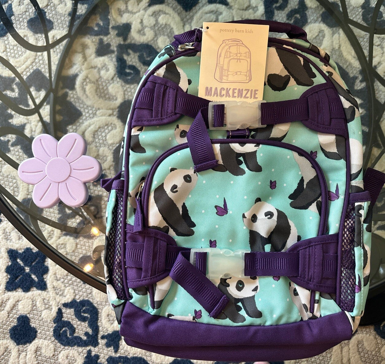 School Pottery barn Disney backpack water Travel girl set panda rainbow Flower n