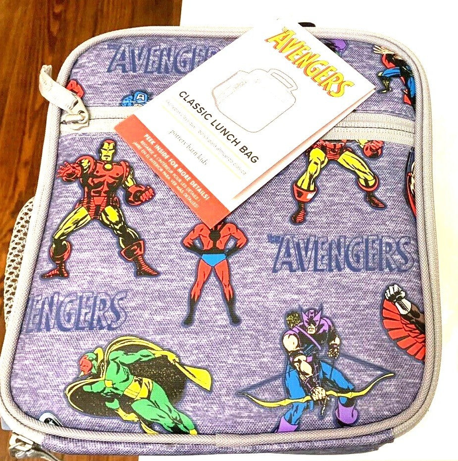 school Pottery Barn Marvel avengers Iron Man Thor Lunch BAG Disney Comic Boy -h
