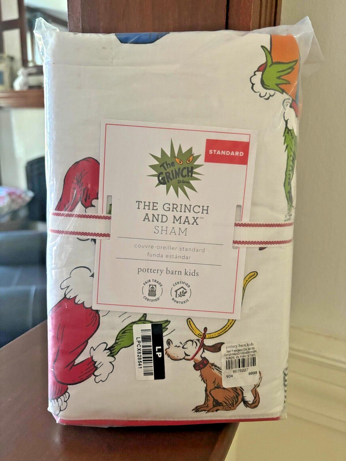 Pottery Barn Christmas Grinch Max pillow Sham Dr Seuss Holiday Gift party kid .