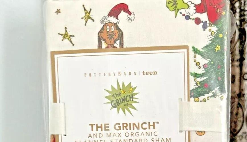 Pottery Barn Kids GRINCH Holiday Christmas Gingerbread Seuss Disney BED SET 2 =