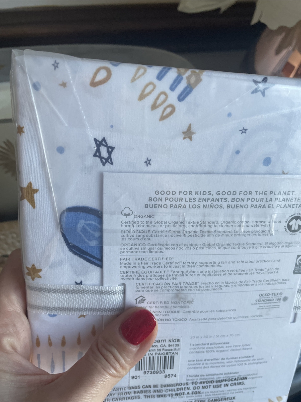 Pottery Barn holiday Hanukkah star party gift Birthday Disney Pillowcase kid ]