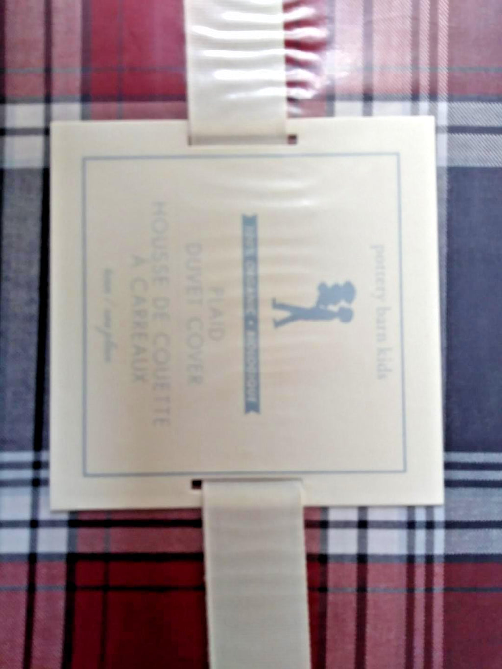 Pottery Barn holiday Plaid DUVET COVER + pillow SHAM Birthday party gift $289 "